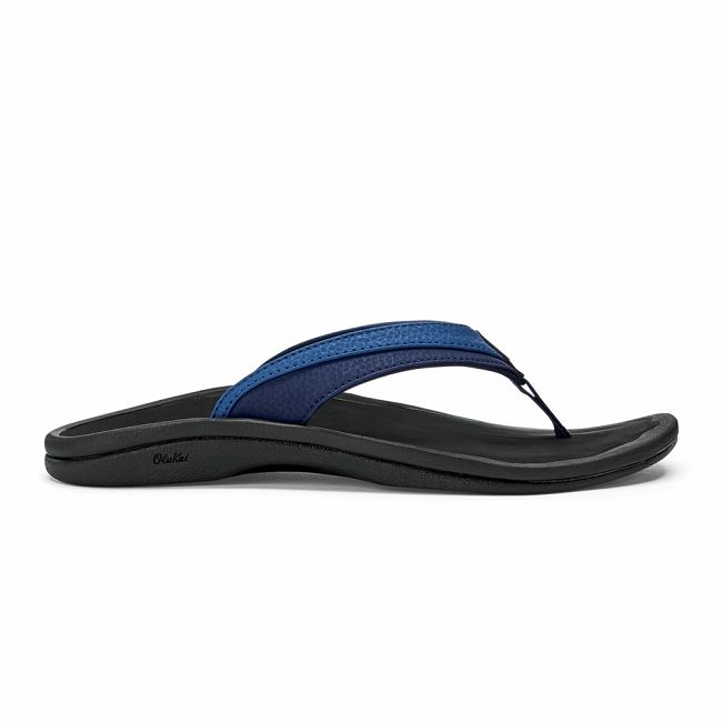 Olukai Women's Ohana Flip Flop - Blueberry / Black US793-056